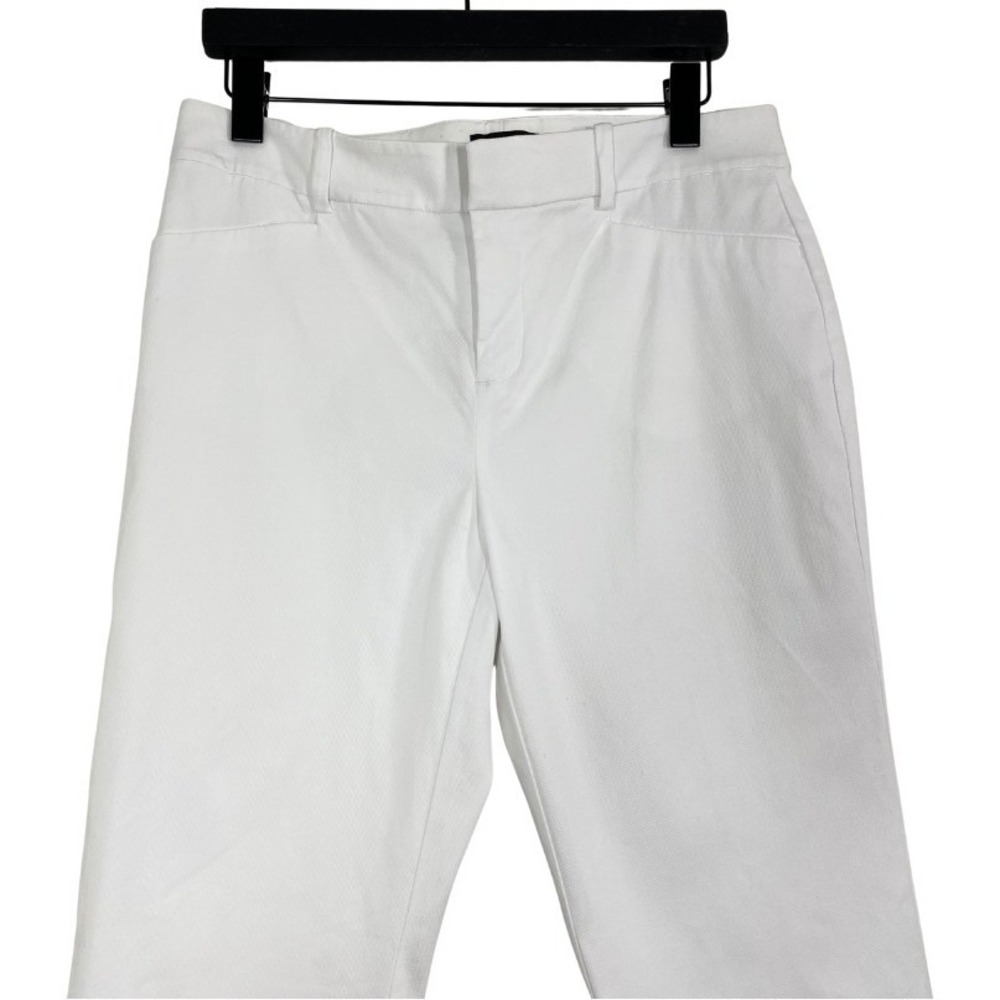 Lord & Taylor Kelly Ankle White Stretch Pants Sz 10 Slim Straight Cotton Blend - Picture 4 of 11